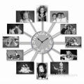 Plastic Photo Frame Wall Clock with Beautiful Design, Nice and Sweet Gift for Families and Friends